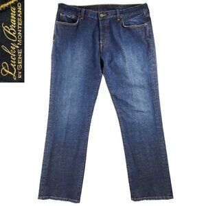 Lucky Brand Gene Montesano Jeans USA Slim Bootleg Button Fly Stretch Men's 38x32